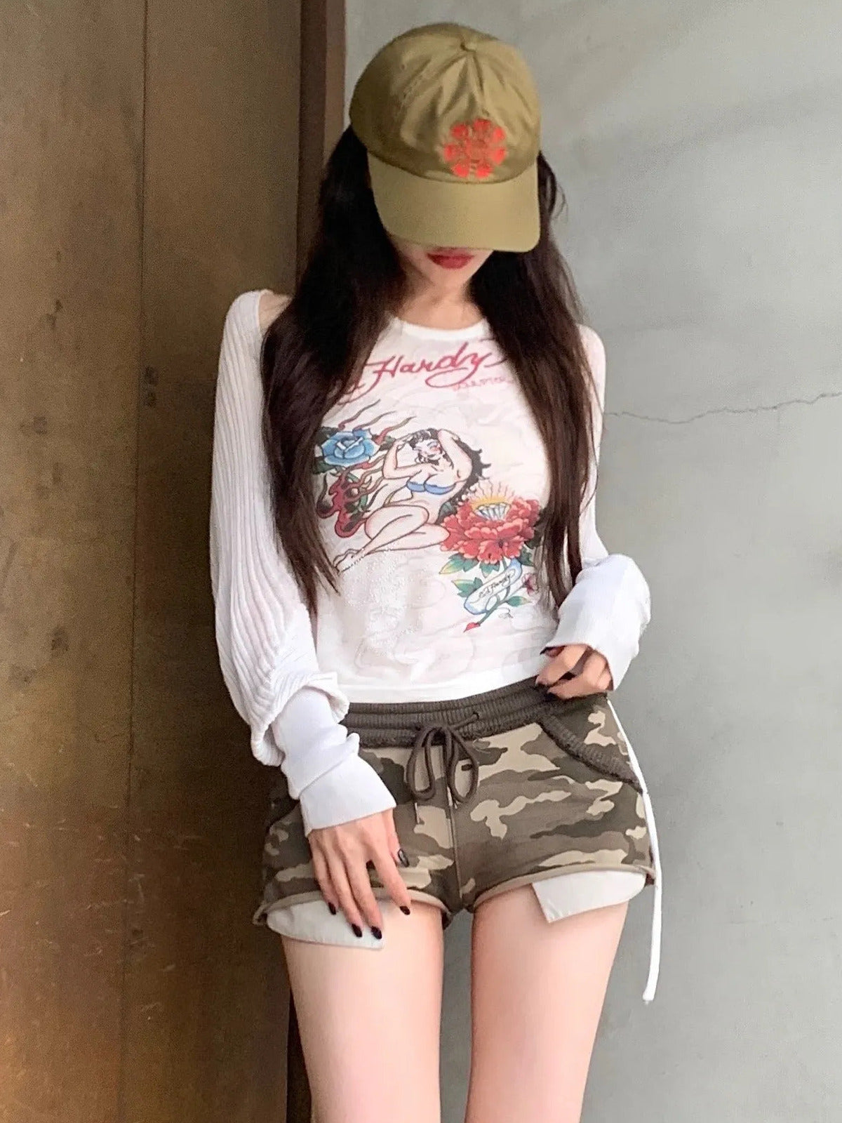 【SCULPTOR】[Sculptor X Ed Hardy]リブタンクトップ Sculptor X Ed Hardy] Rib Tank Top Cream