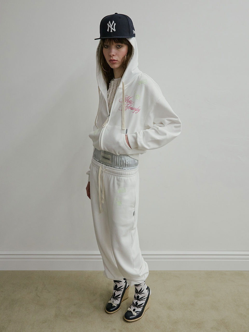 Glow In The Dark Zip-Up Hoodie White