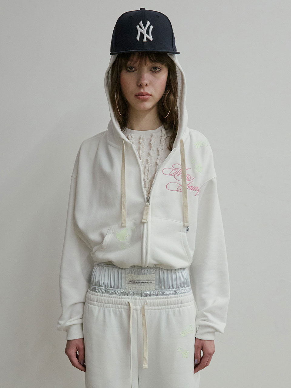 Glow In The Dark Zip-Up Hoodie White