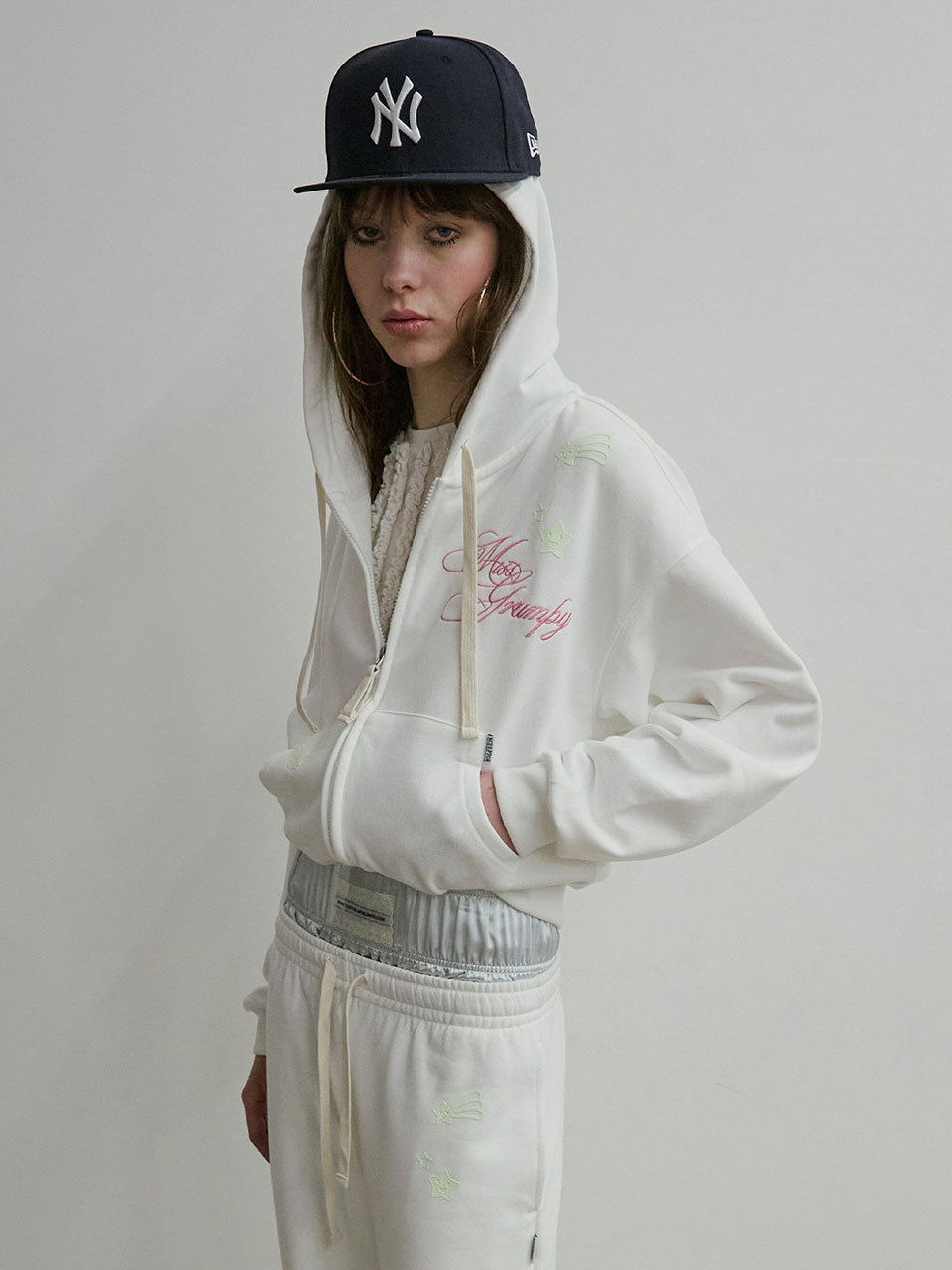 Glow In The Dark Zip-Up Hoodie White